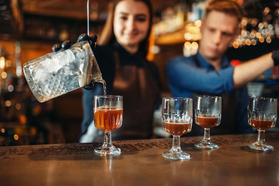 Bartender Serving Alcohol